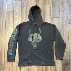 Y2K Invader Zim Gir Hoodie Sweatshirt Men's Size Large‎ Goth Punk Emo Distressed